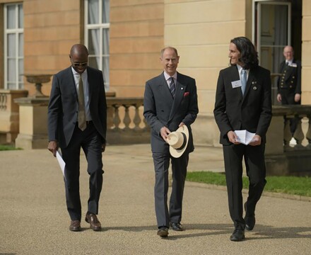 HRH The Duke of Edinburgh, Clive Myrie, and Dipesh Purandare. Credit Ian Smithers, DofE..jpg.article 962