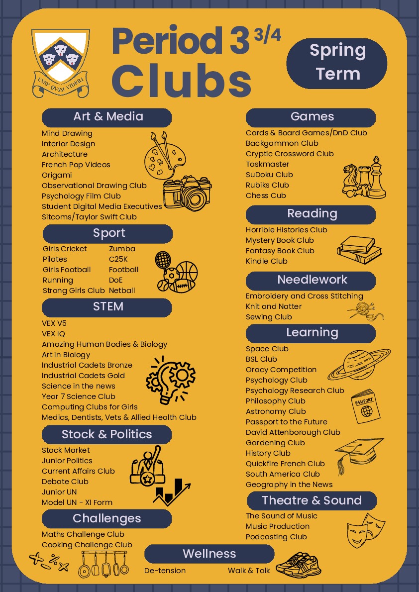 Period 3 34 Club Graphics Spring Term