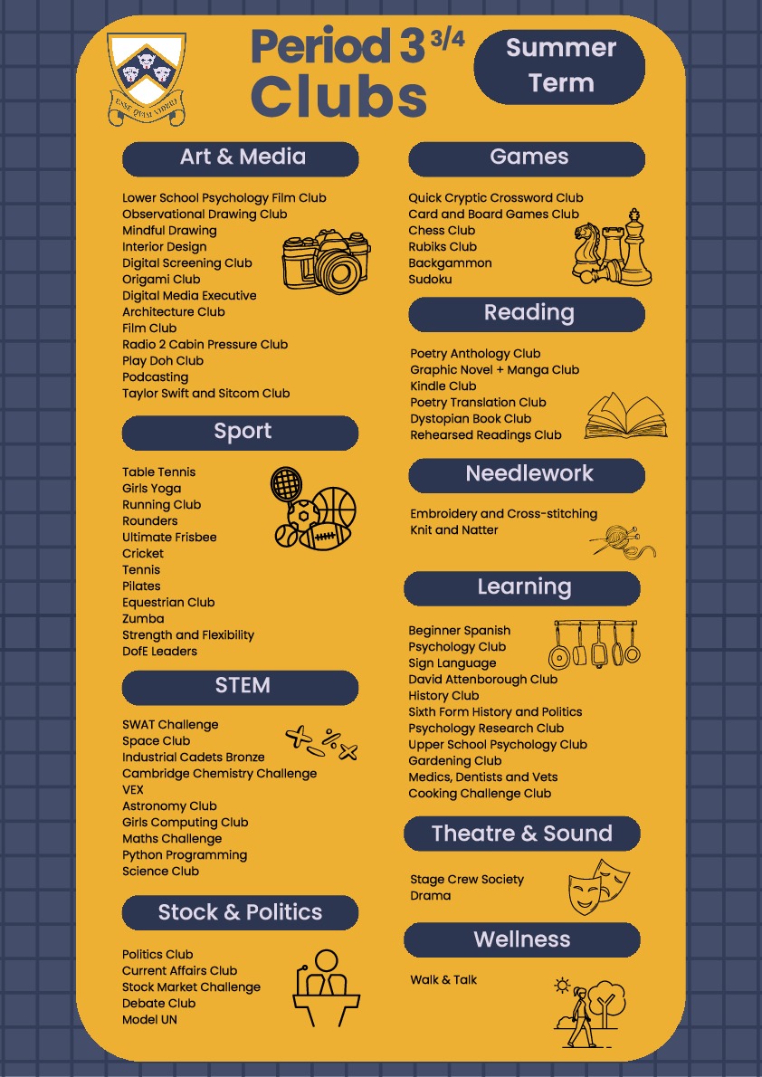 Summer Term Period 3 34 Club Posters (2)